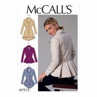 McCall\'s Pattern M7513 - Misses\' Notch-Collar, Peplum Jackets 388538