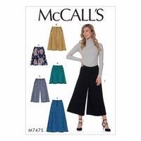 mccalls pattern m7475 misses flared skirts shorts and culottes 388501