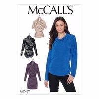 McCall\'s Patterns M7471 - Misses\' Knit Cowl-Neck Tops and Tunic 388497