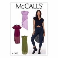 mccalls patterns m7473 misses v neck high low hem tunics 388499