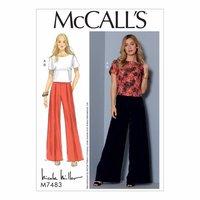 McCall\'s Pattern M7483 - Misses\' Short Sleeve Top and Pleated, Wide-Leg Pants 388509