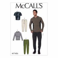 McCall\'s Pattern M7486 - Men\'s Raglan Sleeve Tops and Drawstring Pants 388512