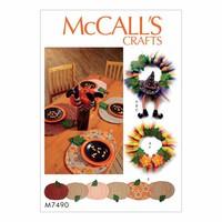 McCall\'s Pattern M7490 - Pumpkin Placemats/Table Runner, Witch Hat/Legs, and Wreaths 388516