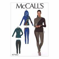 McCall\'s Pattern M7482 - Misses\' Asymmetrical-Zip Jacket and Seamed Leggings 388508