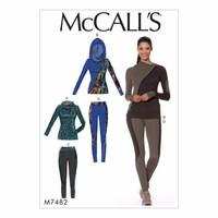 McCall\'s Pattern M7482 - Misses\' Asymmetrical-Zip Jacket and Seamed Leggings 388508