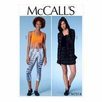McCall\'s Pattern M7514 - Misses\' Jacket with Hood, Sports Bra, Drawstring Skirt and Leggings 388539