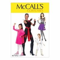 McCall\'s Pattern M7492 - Misses\'/Girls\' Skeleton, Hero, Ninja or Fighter Costumes 388518