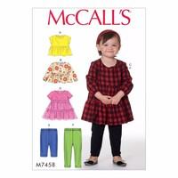 mccalls patterns m7458 toddlers gathered tops dresses and leggings 388 ...