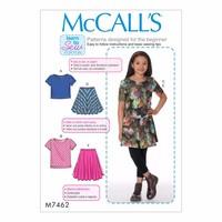 McCall\'s Patterns M7462 - Girls\'/Girls\' Plus Knit Tops and Flared Skirts 388488