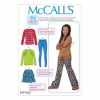 McCall\'s Patterns M7463 - Girls\'/Girls\' Plus Raglan Sleeve Tops, Tiered Skirt, Pull-On Leggings and Pants 388489