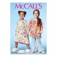 McCall\'s Pattern M7496 - Children\'s/Girls\' Banded Top, Dress and Pants 388522