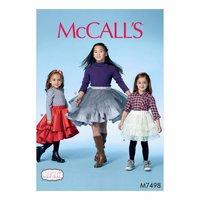 McCall\'s Pattern M7498 - Children\'s/Girls\' Tiered and Ruffled Skirts 388524