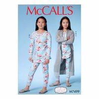 McCall\'s Pattern M7499 - Girls\'/Girls\' Plus Robe with Hood, Henley Top and Banded Pants 388525