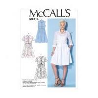 mccalls ladies easy sewing pattern 7314 shirt dresses with cup sizes