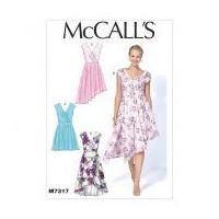 McCalls Ladies Easy Sewing Pattern 7317 Pleated Surplice Dresses