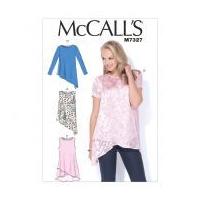 mccalls ladies easy sewing pattern 7327 shaped hemline tops