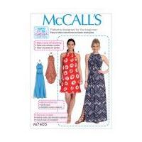 McCalls Ladies Easy Learn to Sew Sewing Pattern 7405 Gathered Neckline Dresses & Belt