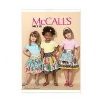 McCalls Girls Easy Sewing Pattern 7312 Ruffled Colorblock & Patchwork Skirts