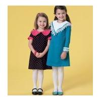 mccalls girls easy sewing pattern 7235 dresses with pretty collars