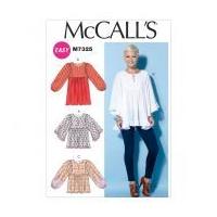McCalls Ladies Easy Sewing Pattern 7325 Gathered Blouse Tops & Tunics