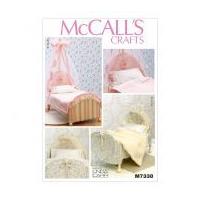 McCalls Crafts Easy Sewing Pattern 7338 Embellished Beds & Linens for 18inch Dolls
