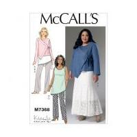 McCalls Ladies Easy Sewing Pattern 7368 Asymmetrical Jacket, Tunic, Gored Skirt & Pants