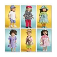 McCalls Crafts Sewing Pattern 6137 Doll Clothes Summer Wardrobe