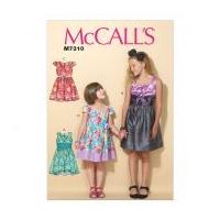 mccalls girls easy sewing pattern 7310 pleated square neckline dresses