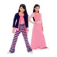 mccalls girls easy sewing pattern 6985 cardigan top skirt pants