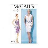 mccalls ladies easy sewing pattern 7318 v neck dresses belt