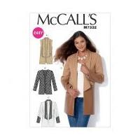 mccalls ladies easy sewing pattern 7332 open front waistcoat jackets