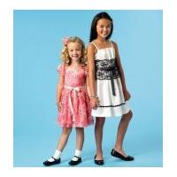 McCalls Childrens Sewing Pattern 6880 Girls Special Occasion Dresses & Sash