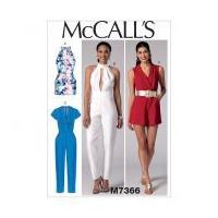 McCalls Ladies Easy Sewing Pattern 7366 Rompers, Jumpsuits & Belt