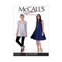 McCalls Ladies Easy Sewing Pattern 7407 Flared Knit Top & Dress