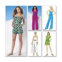 mccalls ladies easy sewing pattern 6083 jumpsuit in 3 lengths sash