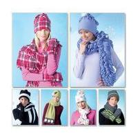 McCalls Ladies Easy Sewing Pattern 4681 Hats, Scarves & Convertible Mittens