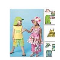 McCalls Childrens Easy Sewing Pattern 6495 Tops, Dresses, Shorts, Pants & Hats
