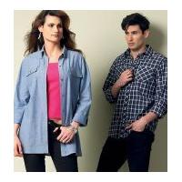 McCalls Ladies & Men's Sewing Pattern 6613 Long & Short Sleeve Shirts