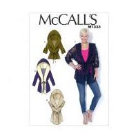 McCalls Ladies Easy Sewing Pattern 7333 Tie Front Jackets with Hood