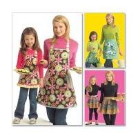 mccalls ladies girls sewing pattern 5720 matching aprons