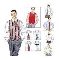 McCalls Men's Sewing Pattern 2447 Shirts, Waistcoat, Tie & Bow-Tie