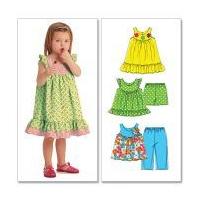 McCalls Toddlers Sewing Pattern 5835 Tops, Dresses, Shorts & Pants