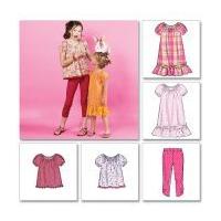 McCalls Childrens Easy Sewing Pattern 6500 Tops, Dresses & Leggings