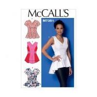 mccalls ladies easy sewing pattern 7356 v neck fit flare tops