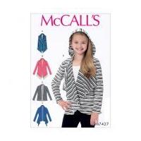 McCalls Girls Easy Sewing Pattern 7427 Shawl Collar Vest & Cardigans