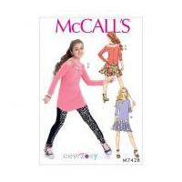 McCalls Girls Easy Sewing Pattern 7428 Top, Dress, Tunic, Skirt & Leggings