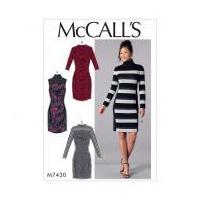 McCalls Ladies Easy Sewing Pattern 7430 Knit Side Panel Dresses with Yokes