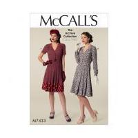 McCalls Ladies Sewing Pattern 7433 Vintage Style Shirt Dresses & Belt
