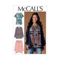 McCalls Ladies Easy Sewing Pattern 7434 Gathered, Raglan Sleeve Blouse Tops
