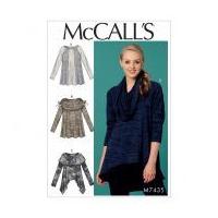 McCalls Ladies Easy Sewing Pattern 7435 Paneled Jersey Knit Tops